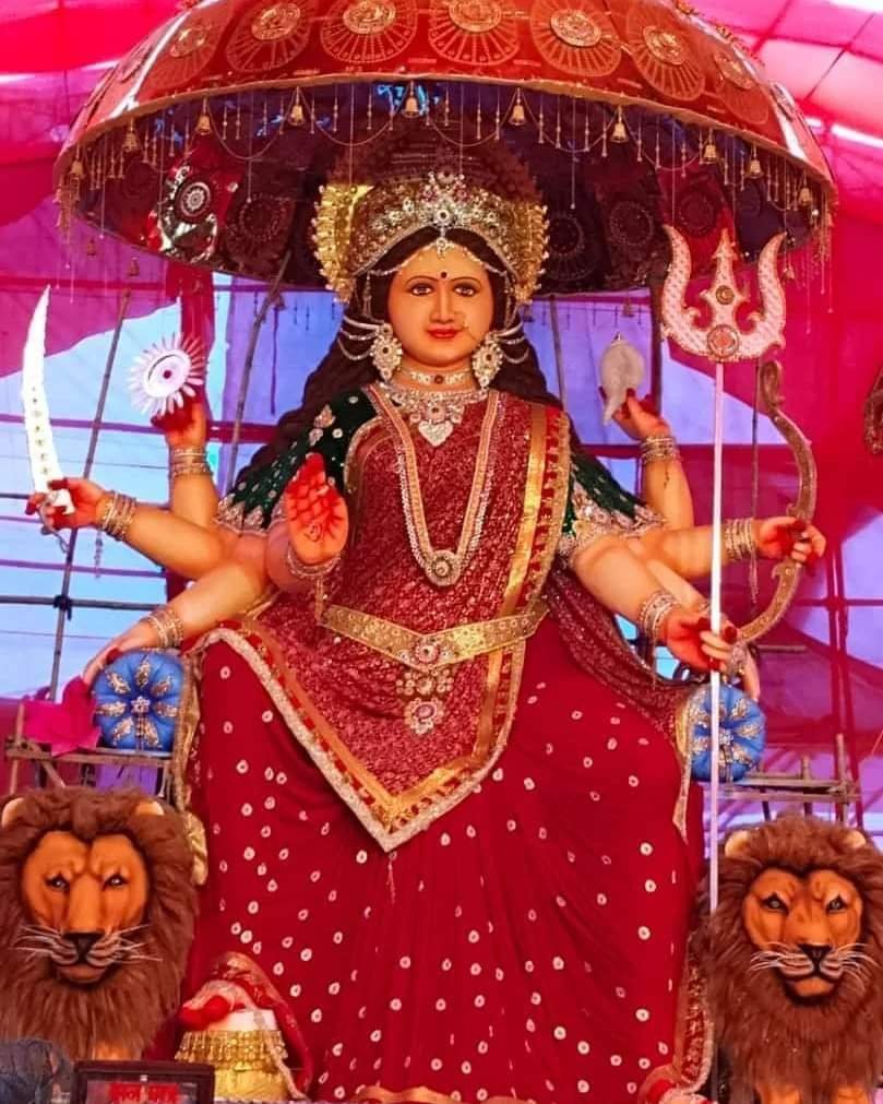 नैला मे कल बिराजेगी जगत जननी माँ दुर्गा कल शुभ मुहूर्त मे होगी प्राण प्रतिष्ठा अयोध्या धाम की तर्ज पर की गई है सजावट 1 KSHITITECH IMG 20231017 WA0019 1 KSHITITECH