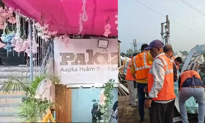 इंदौर में रीगल चौराहे पाकीजा शोरूम पर नगर निगम की कार्रवाई, छत पर बने अवैध शेड को तोड़ा 1 KSHITITECH 24A 43 KSHITITECH