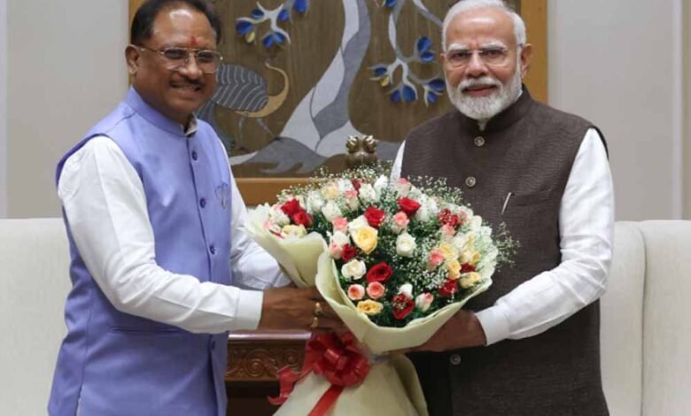 मुख्यमंत्री विष्णुदेव साय की प्रधानमंत्री नरेंद्र मोदी से मुलाकात, राज्य की विकास योजनाओं और नक्सल उन्मूलन पर की चर्चा 1 Console Corptech Pradakshina Consulting Pvt Ltd cm shay 3 Console Corptech Pradakshina Consulting Pvt Ltd