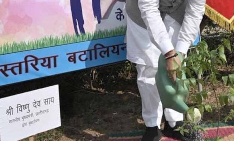 मुख्यमंत्री ने "एक पेड़ मां के नाम" अभियान के तहत सीआरपीएफ के बस्तरिया बटालियन परिसर में लगाया नीम का पौधा 1 KSHITITECH 1 145 KSHITITECH