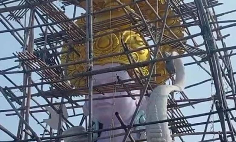 संभल में भगवान राम की 65 फीट ऊंची विशाल प्रतिमा का निर्माण कराया जा रहा है, सीएम योगी जल्द करेंगे उद्घाटन 1 KSHITITECH pratima1 KSHITITECH