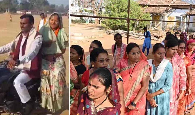 त्रिस्तरीय पंचायत चुनाव में अब तक 27.68% मतदान, वोट देने पति के साथ बाइक में पहुंची मंत्री राजवाड़े 1 KSHITITECH 1 605 KSHITITECH