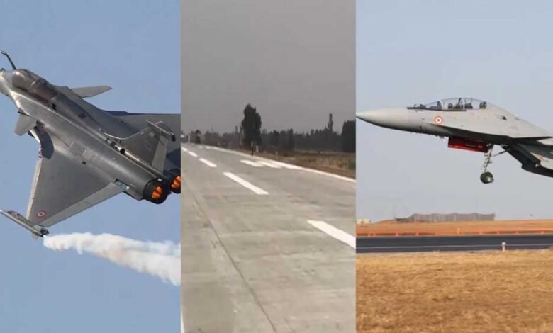 गंगा एक्सप्रेसवे पर शाहजहांपुर में 3.5 किलोमीटर में बनी हवाई पट्टी पर आज वायुसेना के विमान उतरे 1 KSHITITECH 2A 79 KSHITITECH