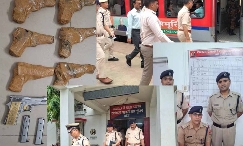 त्रिपुरा सुंदरी एक्सप्रेस में हथियारों का जखीरा पकड़ा, RPF ने 8 देसी पिस्तौल और 16 मैगजीन बरामद किये 1 KSHITITECH vaypuns KSHITITECH