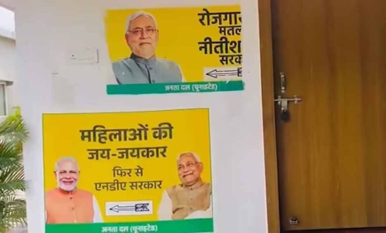 मोदी-नीतीश एक पोस्टर में: जदयू कार्यालय में बदला सियासी माहौल 1 KSHITITECH bihar1 KSHITITECH